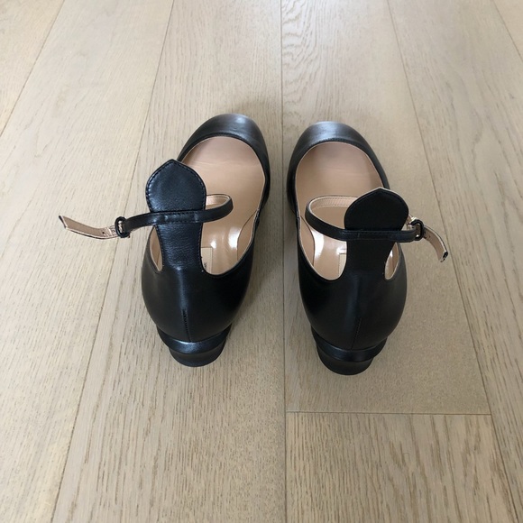 Valentino Garavani Tango Black Leather Low Heel Pumps - Picture 4 of 6